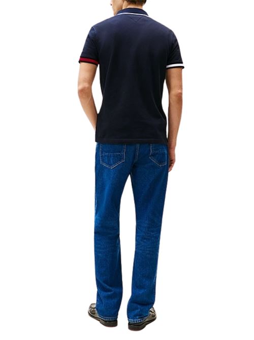 Polo uomo blu in cotone Tommy Hilfiger | MW0MW38458DW5